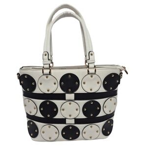 Bodhi Bahama Inspired Black White Studded Polka Dot Satchel Retro Mod Purse